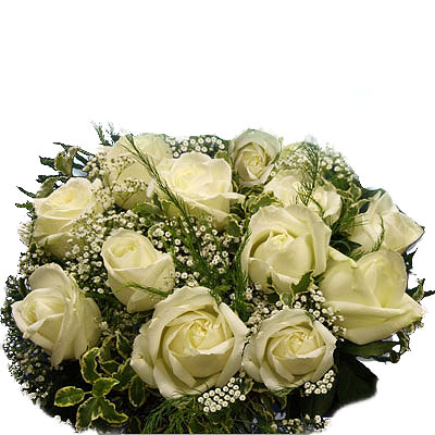 Bellissimo bouquet di rose bianche. Regalare fiori � sempre un gesto romantico.