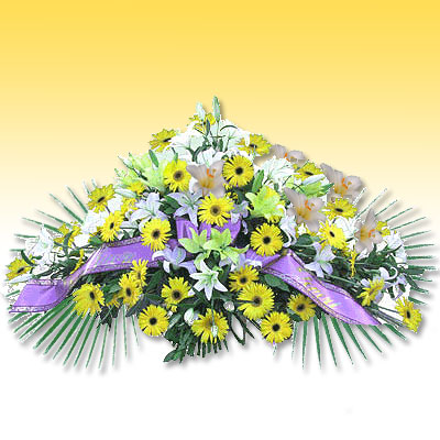 Cuscino funebre con fiori per lutto