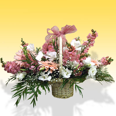 Cesto fiorito rosa