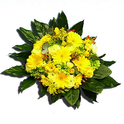 Bellissimo bouquet di gerbere e rose da regalare per compleanno.